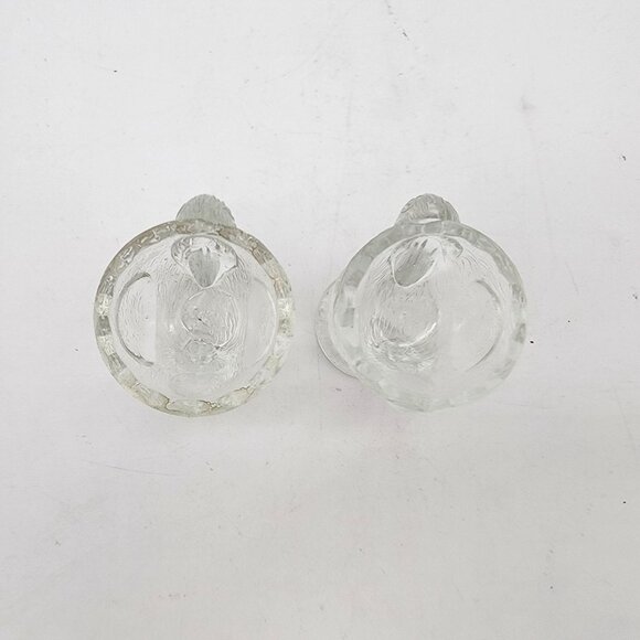 Pair of Pressed Glass Stork Bird Egg Cups - Picture 4 of 6